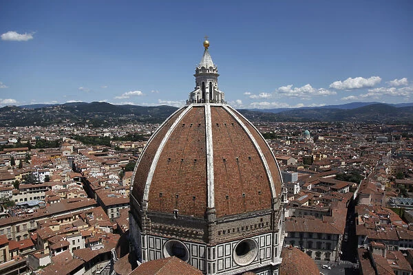 The dome of the Basilica di Santa Maria del Fiore is seen from Giottos bell tower in