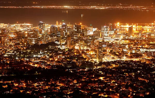 Electricity lights up the central business district of Cape Town