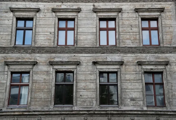 Framed Print : The facade of an unrenovated appartment building is pictured at Kreuzberg district in Framed Print : The facade of an unrenovated appartment building is pictured at Kreuzberg district in