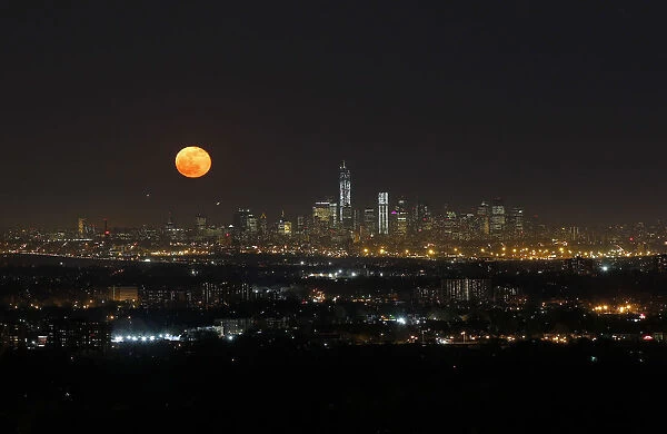 File photo of the moon rising over New York, as seen from the Eagle Rock Reservation