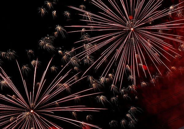 Fireworks light up the sky during a countdown welcoming the Chinese Lunar new year in