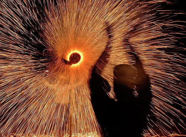 Fireworks are seen during Independence Day celebrations in Allahabad