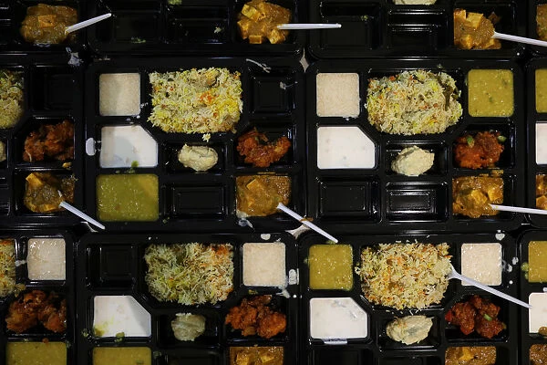 Food prepared for Iftar at the GuruNanak Darbar Sikh temple, during the Muslim holy