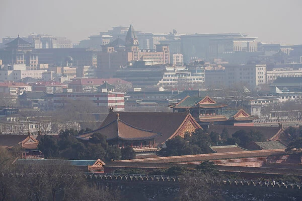 Forbidden City and other buildings are seen amid smog in Beijing