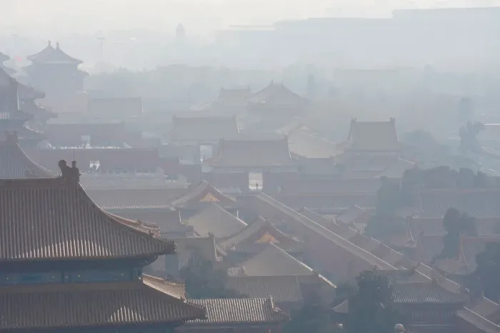 Framed Print : Forbidden City is seen amid smog ahead of Chinese Lunar New Year in Beijing Framed Print : Forbidden City is seen amid smog ahead of Chinese Lunar New Year in Beijing