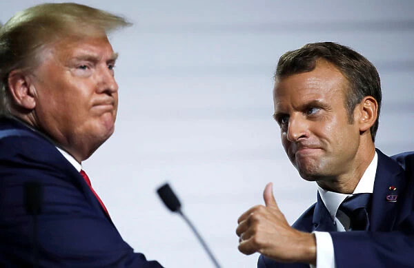 French President Emmanuel Macron and U. S. President Donald Trump