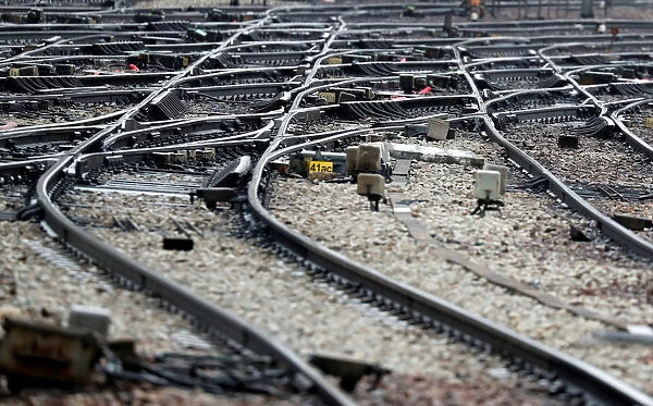 French state-owned railway company SNCF tracks are seen at Montparnasse train station in