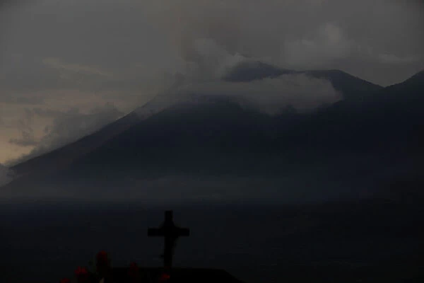 The Fuego volcano is seen from Alotenango, Guatemala