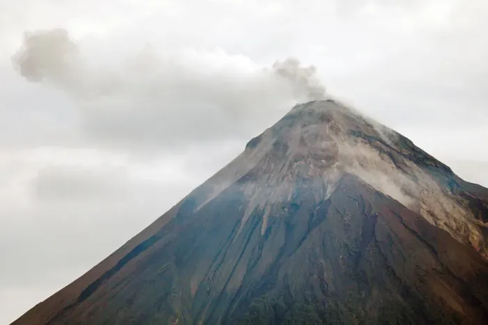 Framed Print : The Fuego volcano is seen from San Miguel Los Lotes in Escuintla