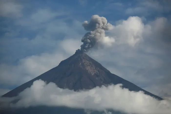 Framed Print : Fuego volcano is seen from San Miguel Los Lotes, in Escuintla