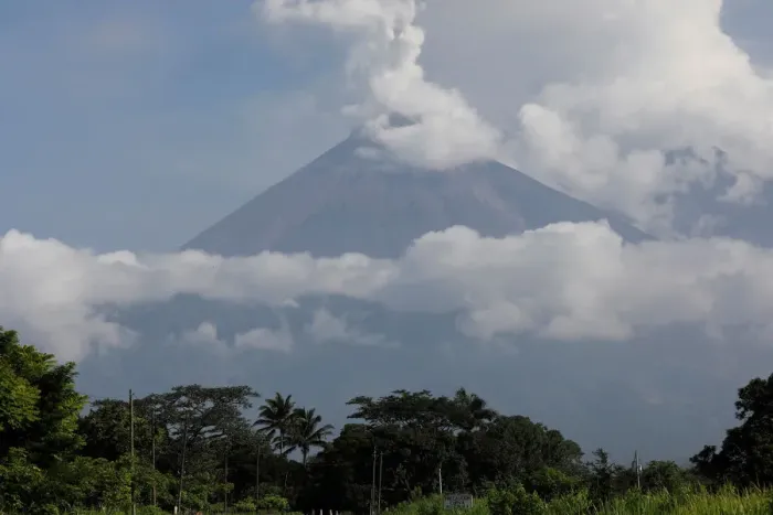 Framed Print : The Fuego volcano spews out a plume of ash and smoke as seen from El Rodeo in Escuintla Framed Print : The Fuego volcano spews out a plume of ash and smoke as seen from El Rodeo in Escuintla