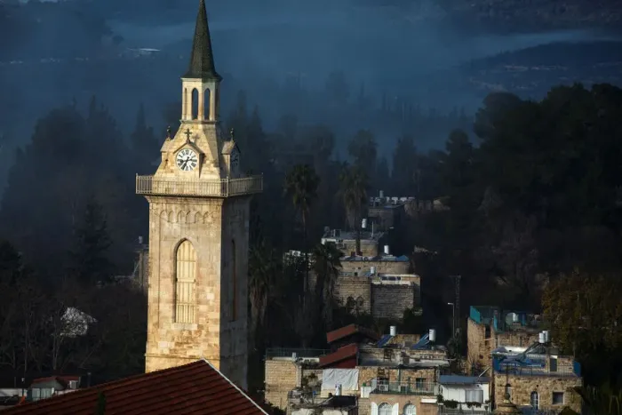 Framed Print : A general view of the clock tower of the Church of Saint John the Baptist in Jerusalem Framed Print : A general view of the clock tower of the Church of Saint John the Baptist in Jerusalem