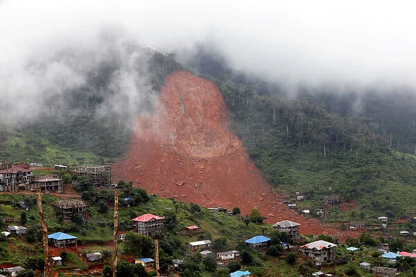 A general view of the mudslide at the mountain town of Regent