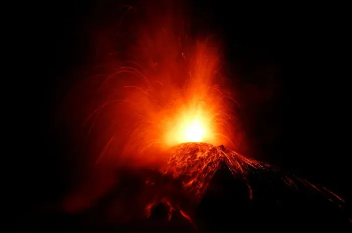 Framed Print : A general view shows Fuego volcano (Volcano of Fire) erupting as seen from San Juan Framed Print : A general view shows Fuego volcano (Volcano of Fire) erupting as seen from San Juan