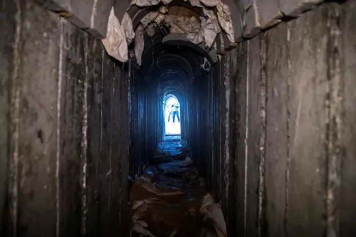 Framed Print : A general view shows the interiors of what the Israeli military say is a cross-border Framed Print : A general view shows the interiors of what the Israeli military say is a cross-border