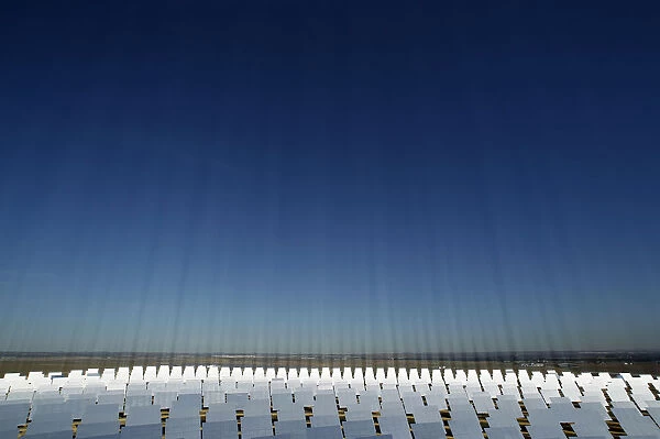 A general view shows the PS10 solar plant at Solucar solar park in Sanlucar la Mayor