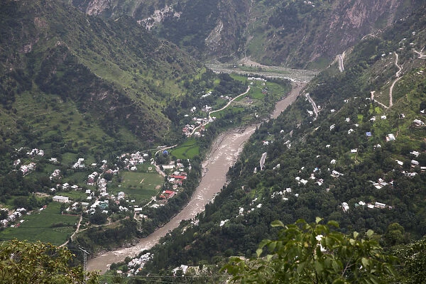 A general view shows the River Neelum from the village Jabri, in Neelum Valley