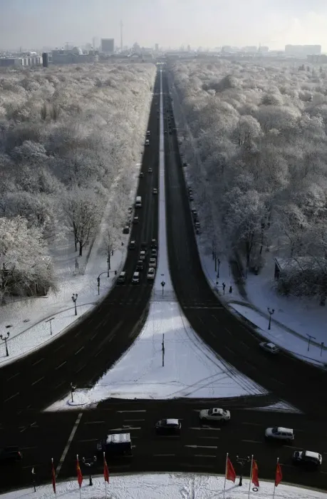 Framed Print : A general view shows the snow-covered Tiergarten park in Berlin Framed Print : A general view shows the snow-covered Tiergarten park in Berlin