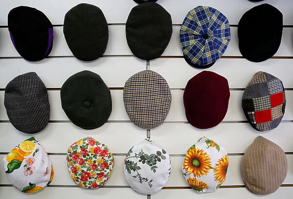 Hats are seen in a shop in Palermo