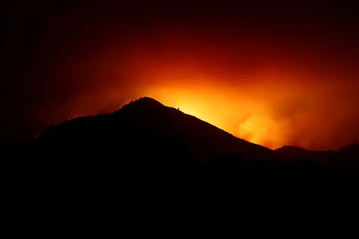 Framed Print : A hill is being silhouetted by flames during the Nuns Fire in Kenwood, California Framed Print : A hill is being silhouetted by flames during the Nuns Fire in Kenwood, California