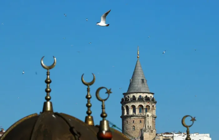 Framed Print : Historical Galata Tower is pictured in Istanbul Framed Print : Historical Galata Tower is pictured in Istanbul