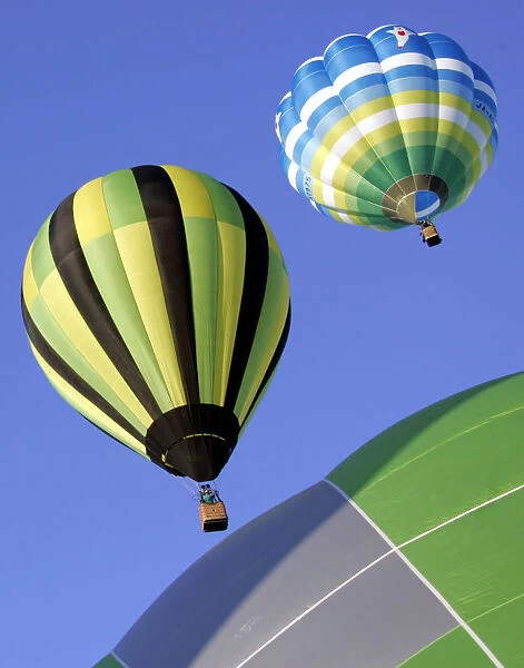 Hot air balloons rise to the sky in Obihiro