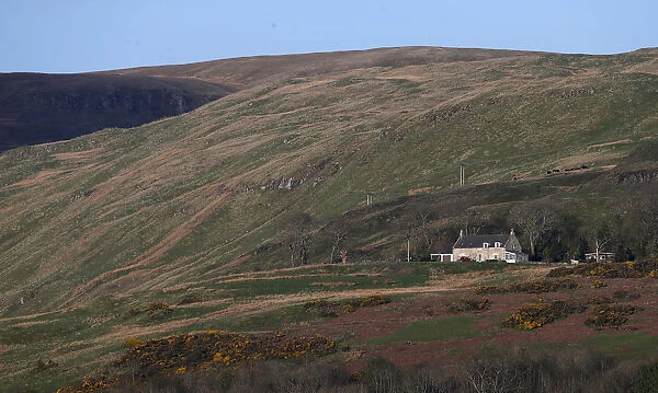A house is seen on a mountainside in Largs, Scotland