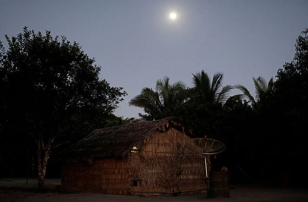 A house of Tembe indigenous tribe, who are facing a conflict with illegal loggers on their land