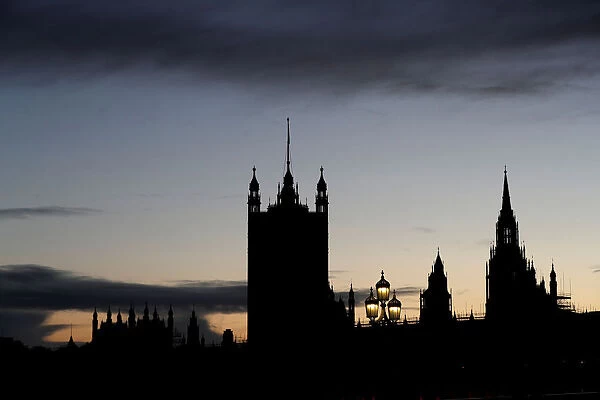 The Houses of Parliament are seen during a sunset