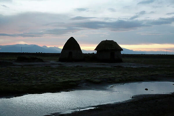 Huts are seen at the Chipaya community where ethnic group install first autonomous