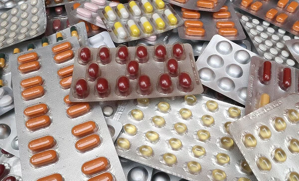 Illustration photo shows various medicine pills in their original packaging in Brussels