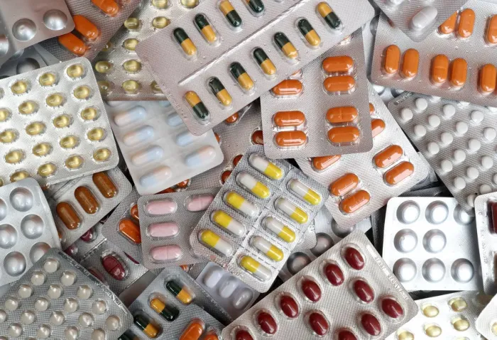Framed Print : Illustration photo shows various medicine pills in their original packaging in Brussels Framed Print : Illustration photo shows various medicine pills in their original packaging in Brussels