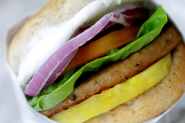 Illustration photo of A Veganburg vegan hamburger