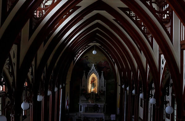 An interior view of Maria Auxiliadora Catholic church is seen in Cartago, Costa Rica