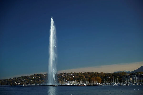 The jet d eau water fountain is pictured in the lake Leman in Geneva