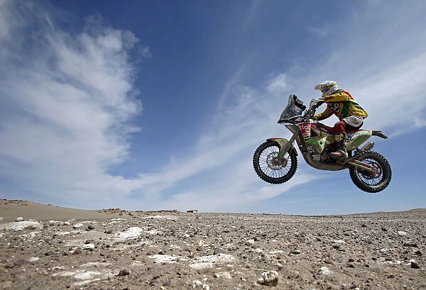 A KTM rider rides during the 9th stage of the Dakar Rally 2015 from Iquique