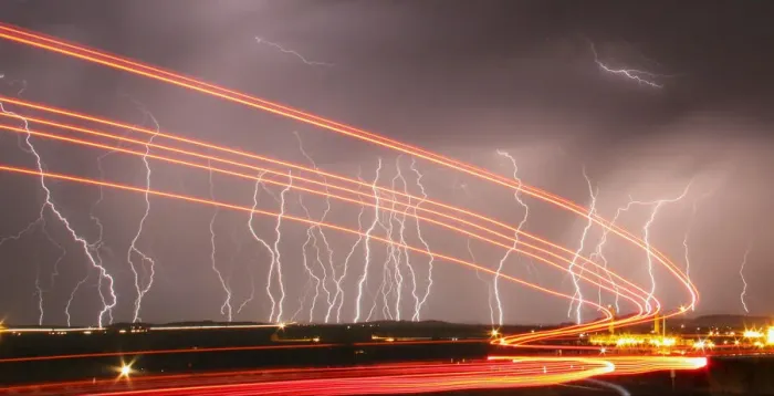 Framed Print : Mass lightning bolts light up night skies by Daggett airport Framed Print : Mass lightning bolts light up night skies by Daggett airport