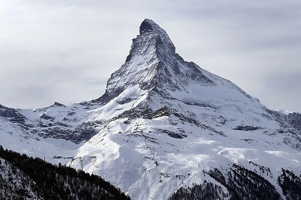 The Matterhorn mountain is pictured from Sunnegga in the ski resort of Zermatt