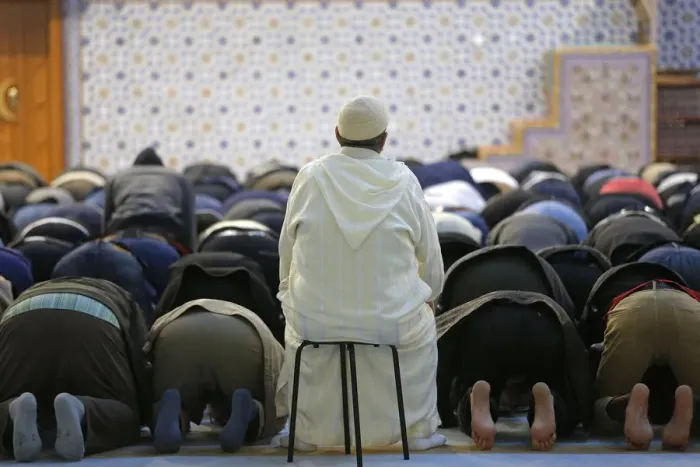 Framed Print : Members of the Muslim community attend the Friday prayer at Strasbourg Grand Mosque Framed Print : Members of the Muslim community attend the Friday prayer at Strasbourg Grand Mosque