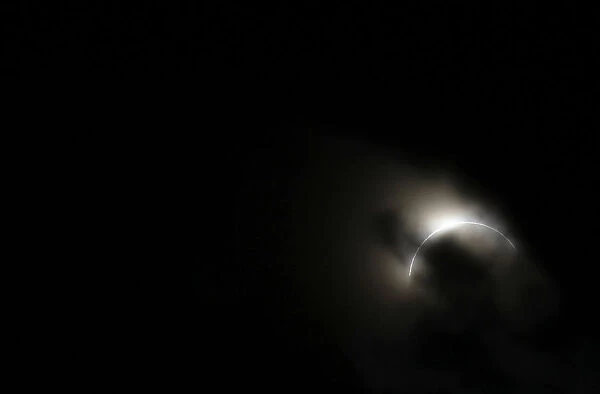 The moon blocks the sun seconds before a total solar eclipse at the remote Sibiloi