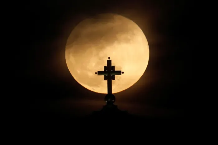 Framed Print : A full moon rises behind St. Sava temple in Belgrade Framed Print : A full moon rises behind St. Sava temple in Belgrade