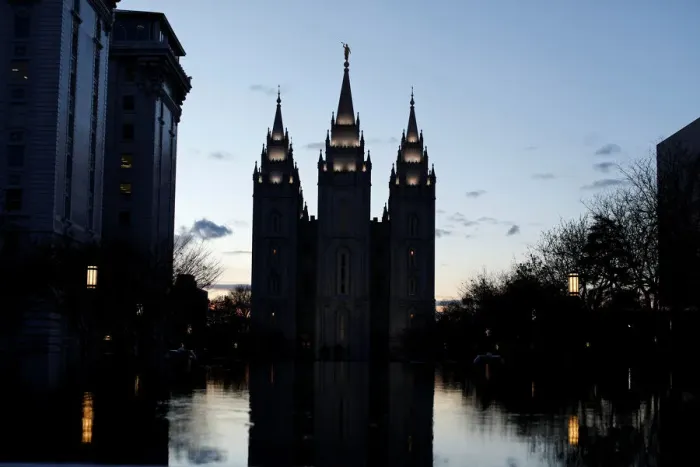 Framed Print : The Mormon Temple is shown at Temple Square downtown Salt Lake City Framed Print : The Mormon Temple is shown at Temple Square downtown Salt Lake City