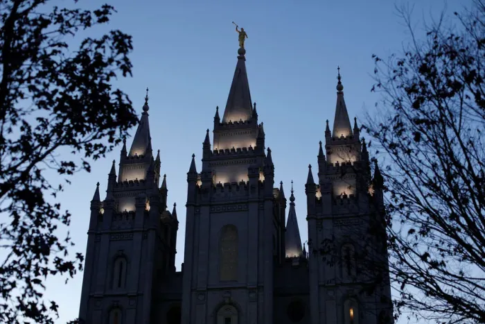 Framed Print : The Mormon Temple is shown at Temple Square downtown Salt Lake City Framed Print : The Mormon Temple is shown at Temple Square downtown Salt Lake City