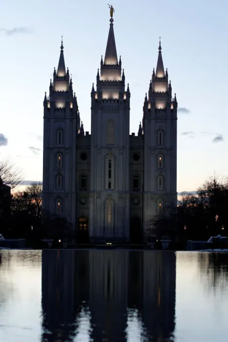 Framed Print : The Mormon Temple is shown at Temple Square downtown Salt Lake City Framed Print : The Mormon Temple is shown at Temple Square downtown Salt Lake City