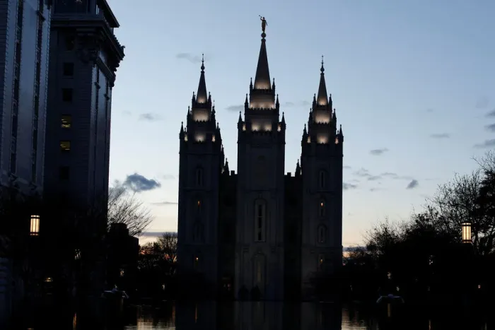 Framed Print : The Mormon Temple is shown at Temple Square downtown Salt Lake City Framed Print : The Mormon Temple is shown at Temple Square downtown Salt Lake City