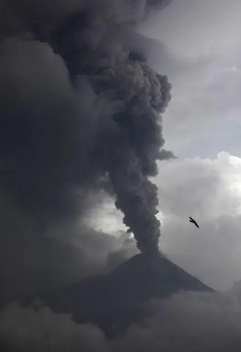 Framed Print : Mount Merapi volcano erupts spewing out towering clouds of hot gas Framed Print : Mount Merapi volcano erupts spewing out towering clouds of hot gas