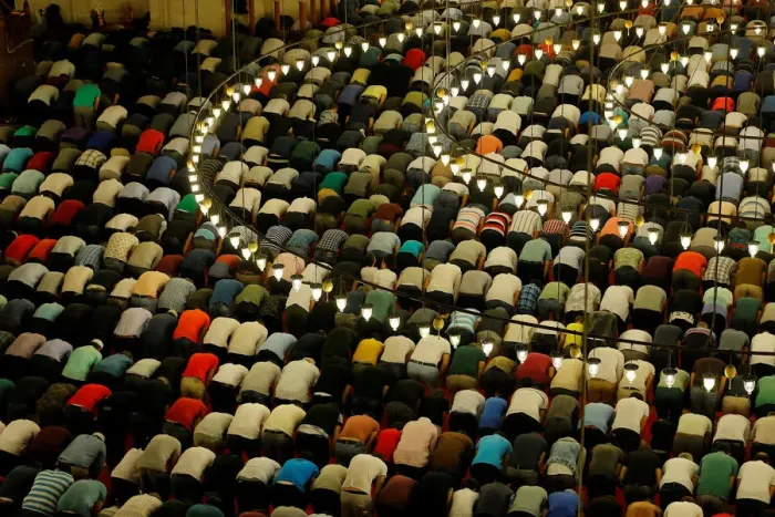 Framed Print : Muslims take part in evening prayers called Tarawih on Laylat al-Qadr or Night of Framed Print : Muslims take part in evening prayers called Tarawih on Laylat al-Qadr or Night of