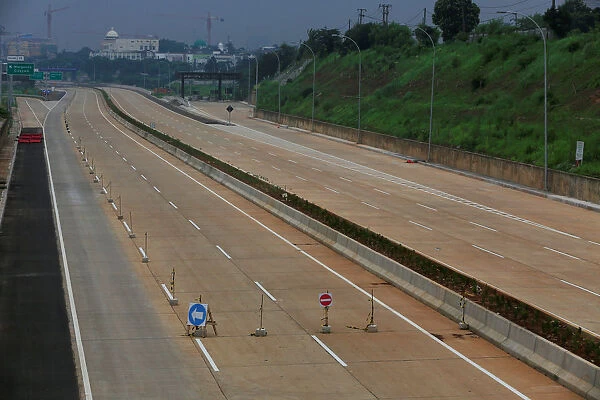 The new Depok-Serpong highway road is seen on the outskirts of Jakarta