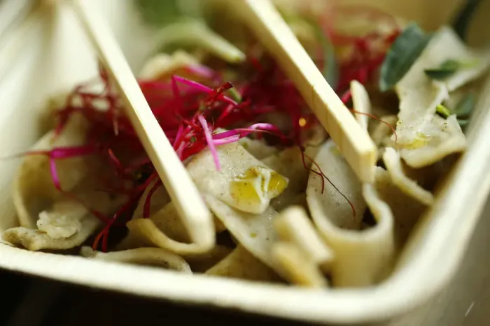 Framed Print : Noodles made of insect protein are pictured at the headquarters of German retailer Metro Framed Print : Noodles made of insect protein are pictured at the headquarters of German retailer Metro