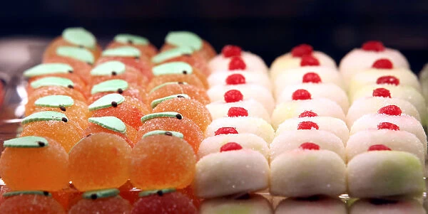 Pastries are displayed at Iginio Massaris new patisserie during the inauguration in